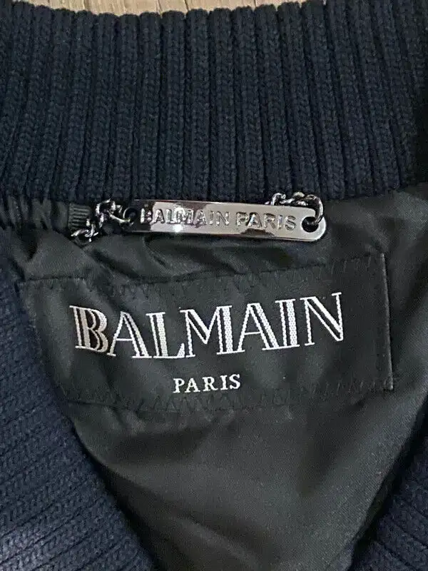 BALMAIN PARIS MENS BOMBER WITH LEATHER TRIM JACKET BRAND NEW LRG in Men's in Laval / North Shore - Image 4