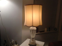 CRYSTAL-GLASS AND BRASS LAMP