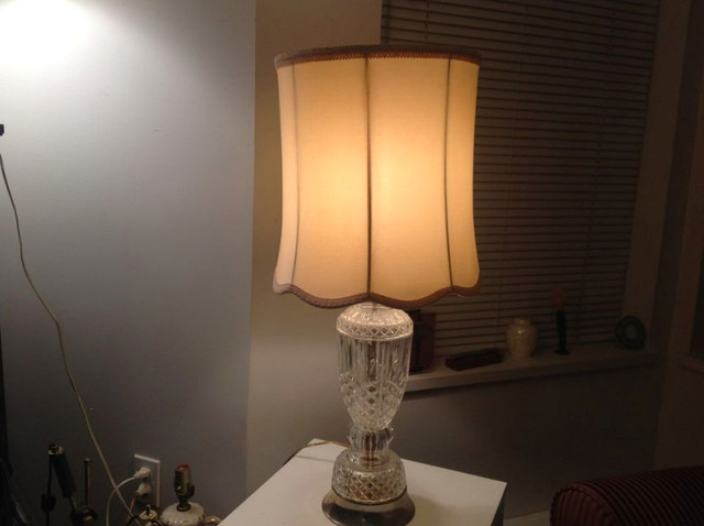 CRYSTAL-GLASS AND BRASS LAMP in Indoor Lighting & Fans in Delta/Surrey/Langley