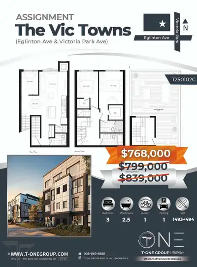 Welcome to THE VIC TOWNS! This brand-new townhome offers 2 bedrooms and a spacious Den that can be u...