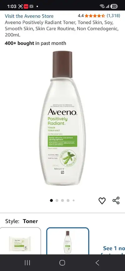 Aveeno toner 30ml , View more