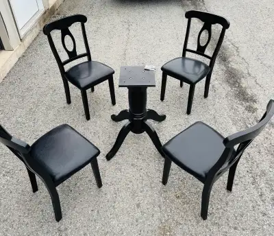 Set Of 4 Solid Wood Dining Room Chairs (Black), View more