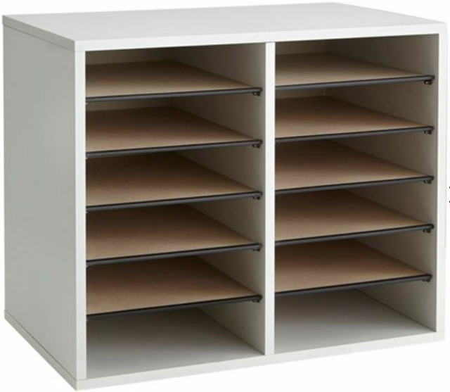 Wood Adjustable Literature Organizer - 12 Compartment in Storage & Organization in Medicine Hat