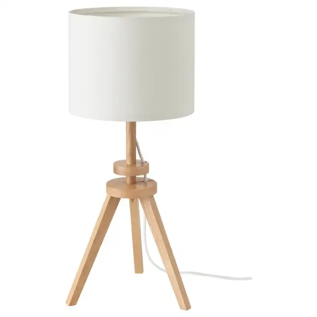light Ikea LAUTERS Table Lamp Tripod Solid Wood in Indoor Lighting & Fans in City of Toronto - Image 2
