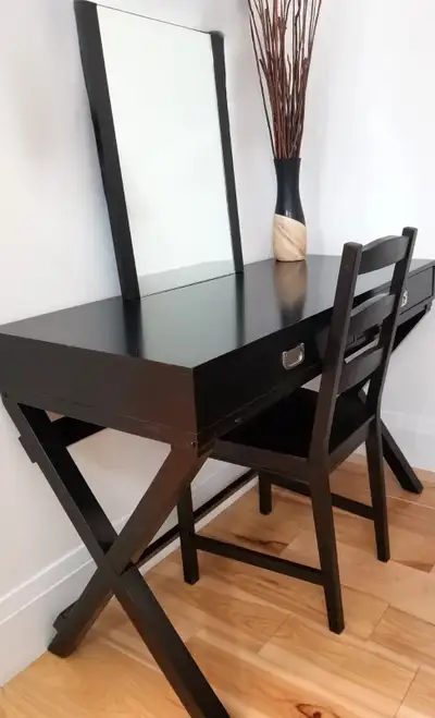 Make-up table, mirror & chair, View more