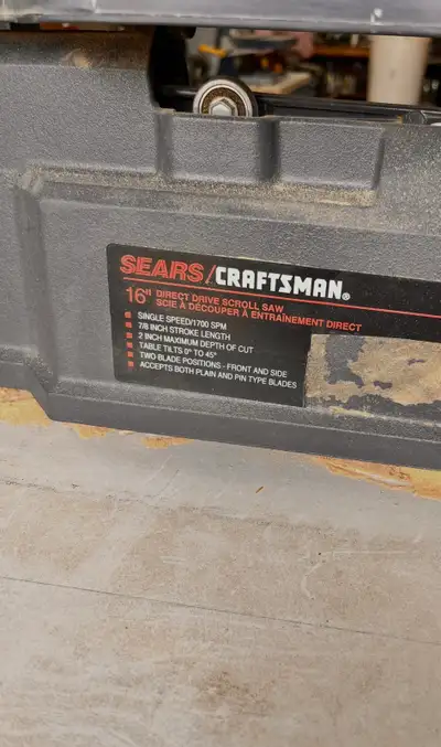 Craftsman 16” scroll saw with table. , View more