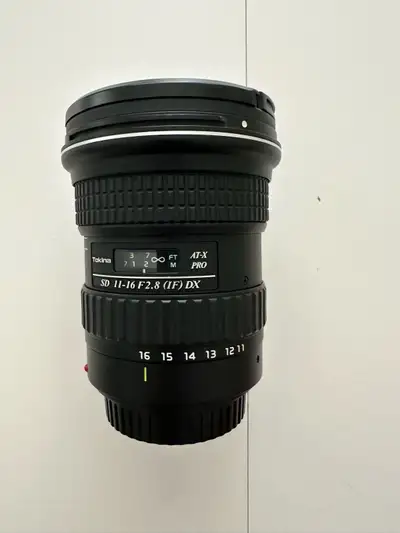 Tokina 11-16mm ultra wide lens for Canon (EF) mount. Lens is amazing condition with no marks on the...