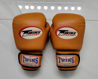 Twins Special - leather muay thai boxing gloves - 10 oz - brown