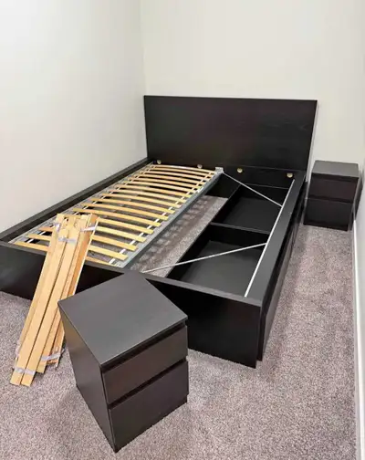 Nightstands:- $80 Each Queen Size Storage bed frame:- $380 Matching Dressers also available on my pr...