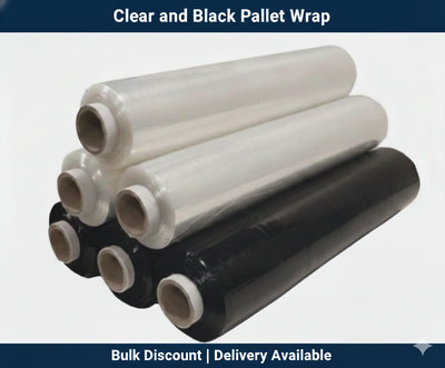 Clear and Black Pallet Wrap - SALE !, View more
