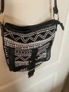 Black and White Ethnic Design Purse, View more