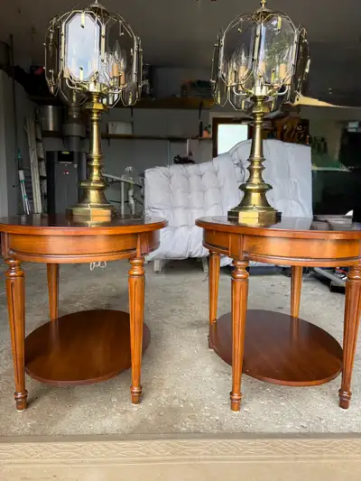 Vintage Lamps and Solid Wood End Tables, View more
