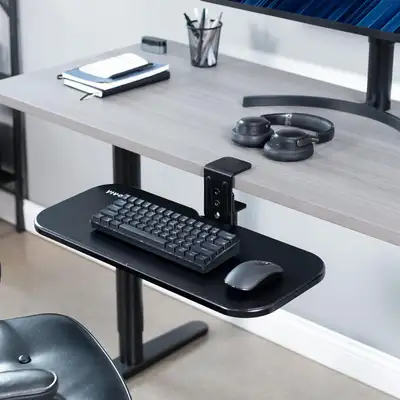 Black Single Clamp Rotating Keyboard Tray, View more
