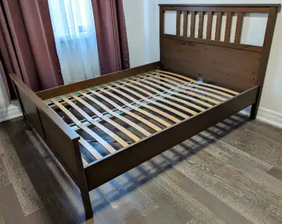 Like-New IKEA HEMNES Queen Bed Frame with Slats, View more