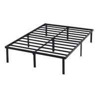 Mainstays 14" heavy duty slat bed frame, black steel queen