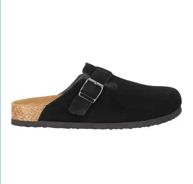 NEW AQUATHERM Women's Suede Clogs - BLACK - SIZE 6 / 7