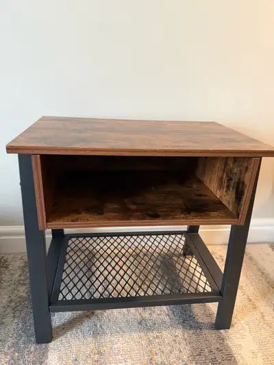 End Table With Storage Rustic Brown, Black The approximate location is 1375 Keswick Dr. SW, Edmonton...