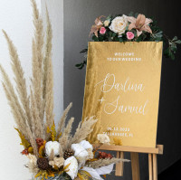 Gold Mirror Acrylic Welcome Sign | Wedding Signage Toronto