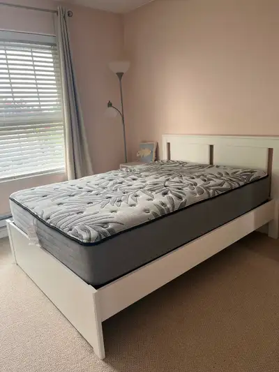 IKEA Double Size Bed Frame with Box & Mattress – Great Condition, View more