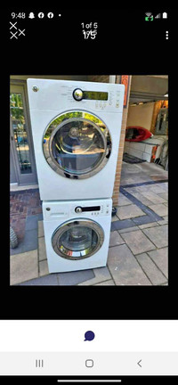 LIKE NEW GE 24 inch w front load washer electric dryer stackable