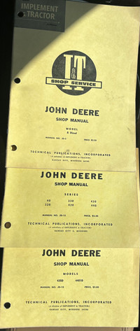 Tractor (JOHN DEERE) Shop Manuals