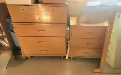 2 solid wood dressers. Vintage, from the 50’s.  , View more