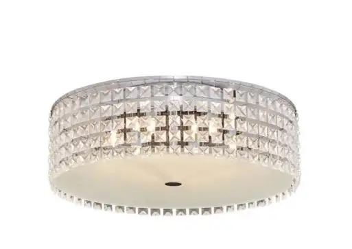 Plafonnier Bazz chrome et verre 6 lumières 16 po diamètre in Indoor Lighting & Fans in Laval / North Shore - Image 2