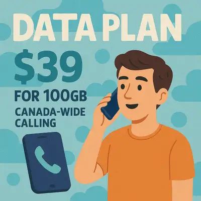 Cell Phone Plan – Just $39 100GB of high-speed 5G data Canada-wide calling included Bring your own d...