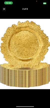 Set of 50 Gold Charger Plates Chargers for Dinner Plates for Wed