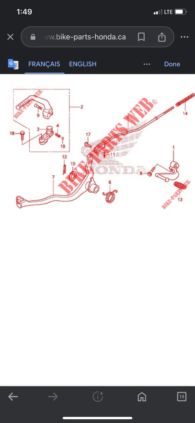Honda crf110f brake pedal lever  in Motorcycle Parts & Accessories in Saint John - Image 3