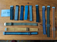 LOT 55 22mm watch straps fabric nato rubber mesh marine national