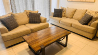 Ashley Sofa Set 3 + 2 with Solid Wood Coffee Table