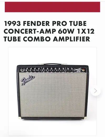 Beautiful fender Concert amp. 60 W, upgraded Celestion 12” Classic Lead speaker, Absolute “as new” c...