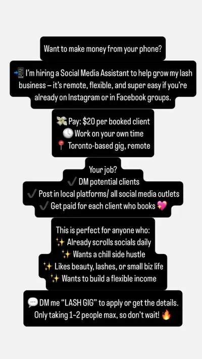  Hiring: Social Media Assistant for Lash Brand, View more