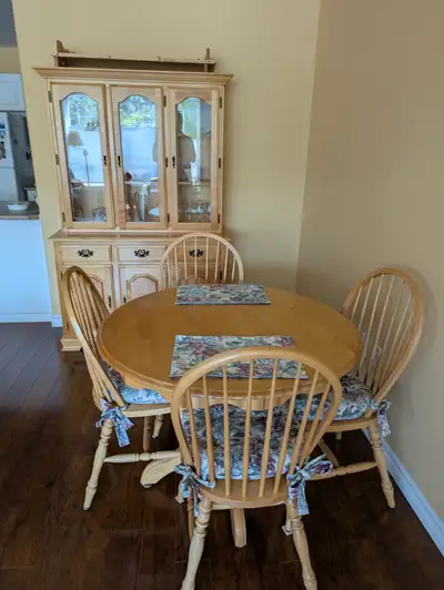 Dining Table with 6 chairs and China Cabinet, View more