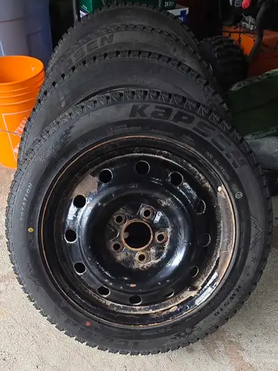 Bought last winter for my Mazda. Have less than 500kms on them. Little nibs are still on all of them...