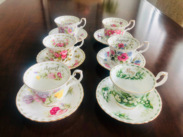 Royal Albert Monthly Flower Cups in Arts & Collectibles in Peterborough