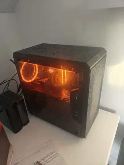 Gaming PC with keyboard, Mouse, and monitors., View more