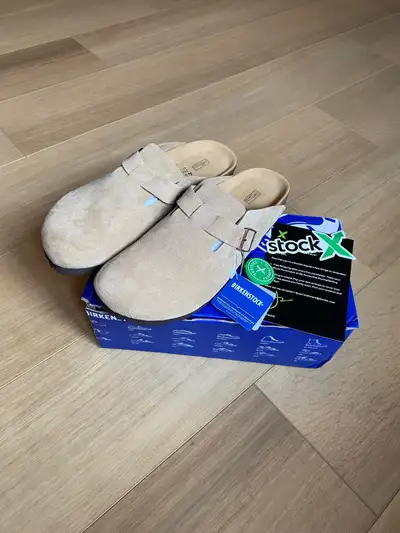 Brand New BIRKENSTOCK Boston Clogs Taupe Size US 10 M/43 EU, View more