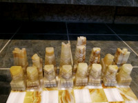 Vintage marble hand carved chess set