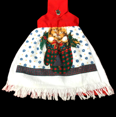 Hand Made Christmas Cat Terry Cloth Kitchen Decorative Towel, View more