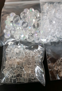 CRAFT BEADS - CLEAR AND IRIDESCENT - PACK # 3