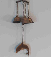 Brass dolphin wind chimes 