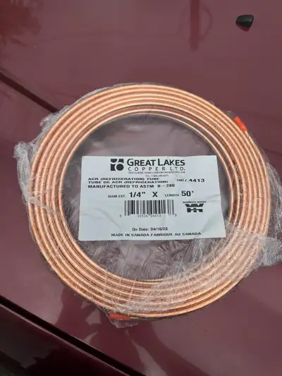 Great Lakes Copper 1/4 inch ACR Refrigeration Tube 50 ft, View more