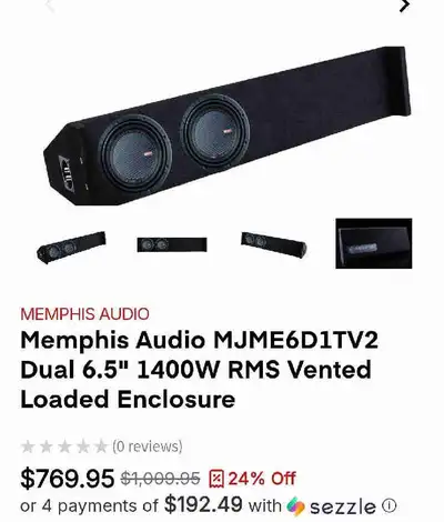 2 Memphis Audio Mojo Mini 6.5s in a Memphis Audio Ported Box, 700wrms/1400wpeak each 1400wrms/2800wr...