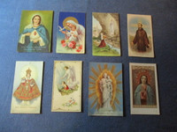 8 VINTAGE QUEBEC CATHOLIC HOLY CARDS-1950'S-ST. JOSEPH-JESUS!