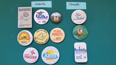Vintage Alberta and Canada Pinback Buttons, View more