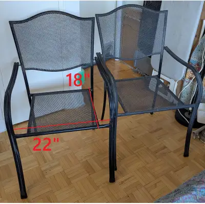 Iron Metal Chair for Garden Patio Balcony light weight! Set of 2, View more