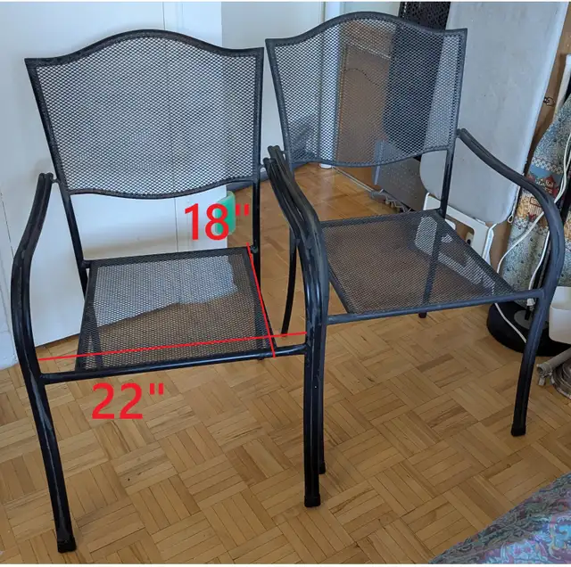 Iron Metal Chair for Garden Patio Balcony light weight! Set of 2 in Patio & Garden Furniture in City of Toronto - Image 2