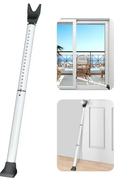 Secure your home with this versatile adjustable security bar, perfect for reinforcing both sliding p...